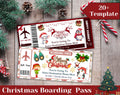 20+ Christmas Boarding Pass Template, Christmas Trip Surprise, Christmas Travel Ticket, Printable Airline Tickets, Holiday Plane Ticket Gift