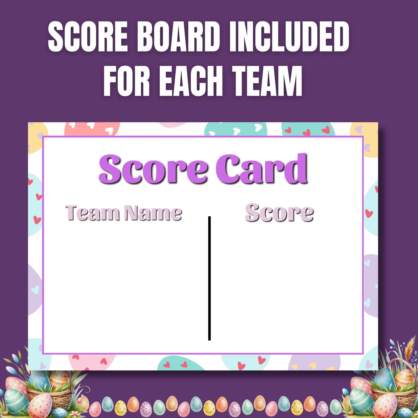 Easter Family Feud Game | 100+ Printable Cards | Fun Easter Trivia for Kids | Adults | A4 & US Letter | Scoreboard and Strike Cards Included