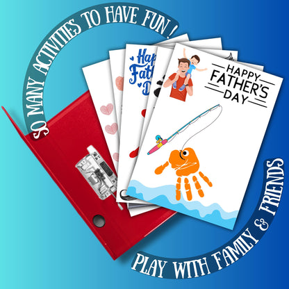 Father's Day Handprint Craft | Printable DIY Gift for Dad | 25+ Cute Designs for Kids, Toddlers & Teens | Instant Download PDF Art