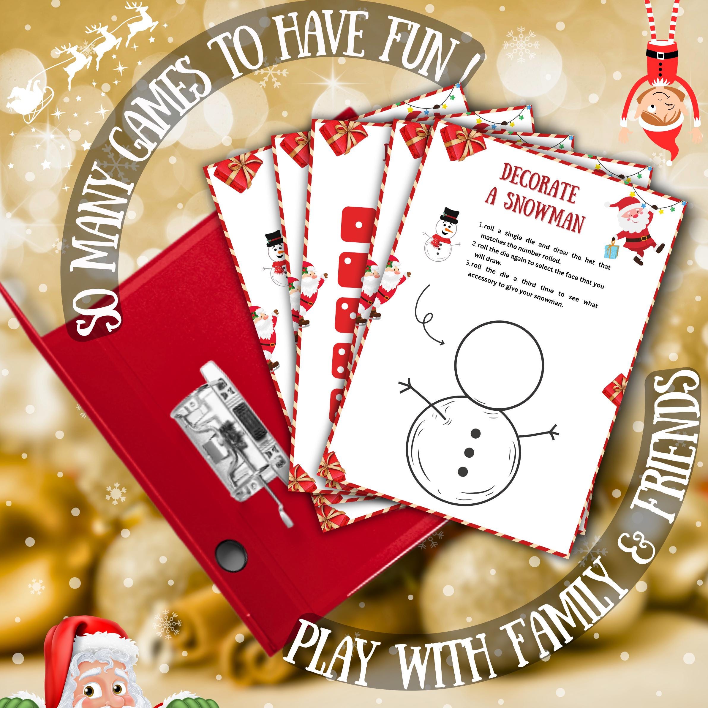 Christmas Decorate The Snowman Game, Christmas Printable Game For Kids, Christmas Trivia, Christmas Dice Game For Family, Christmas Party