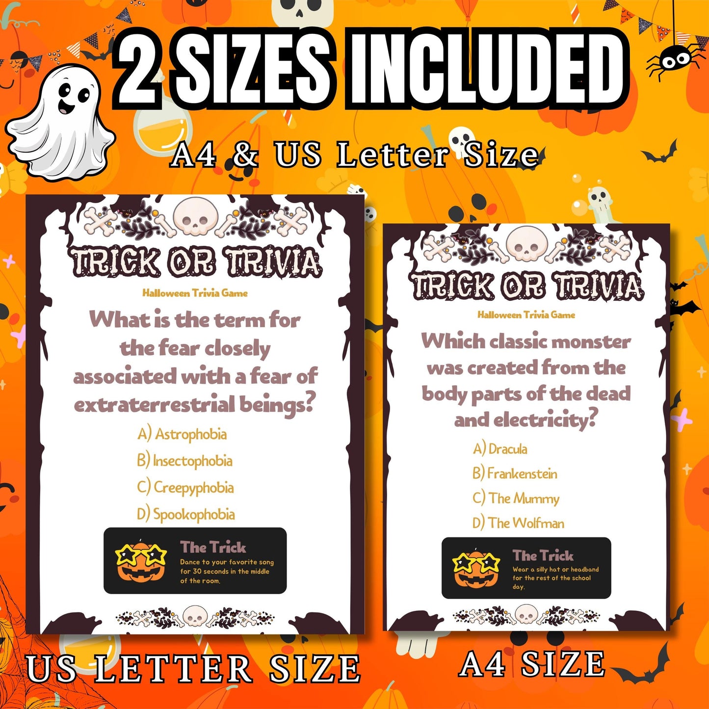 Halloween Trick or Trivia Game | Spooky Fun with Halloween-Themed Questions | Printable Party Game for Kids & Adults | Parties | Family Fun