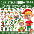 150+ Christmas Add Your Own Photo PNG Bundle, DIY Elf Yourself, Xmas Characters, Blank Faces, Perfect for Kids Craft & Bulletin Board Decor