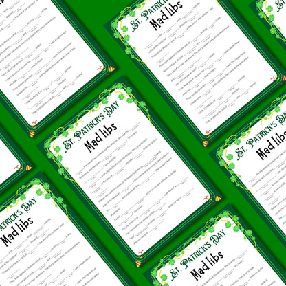 St Patricks Mad Libs | Spooky Story Fill-In-The-Blanks Game | Fun Festive Activity for Kids, Teens & Adults | Printable St Patricks Game