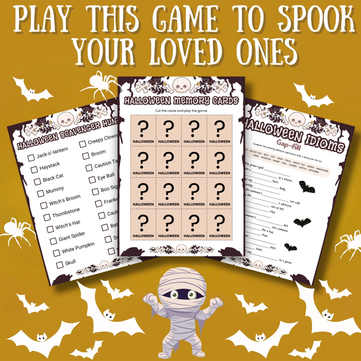 85+ Halloween Games, Printable Halloween Games Bundle, Games for Kids, Games For Adults, Halloween Party Activity, Halloween Games For Teens