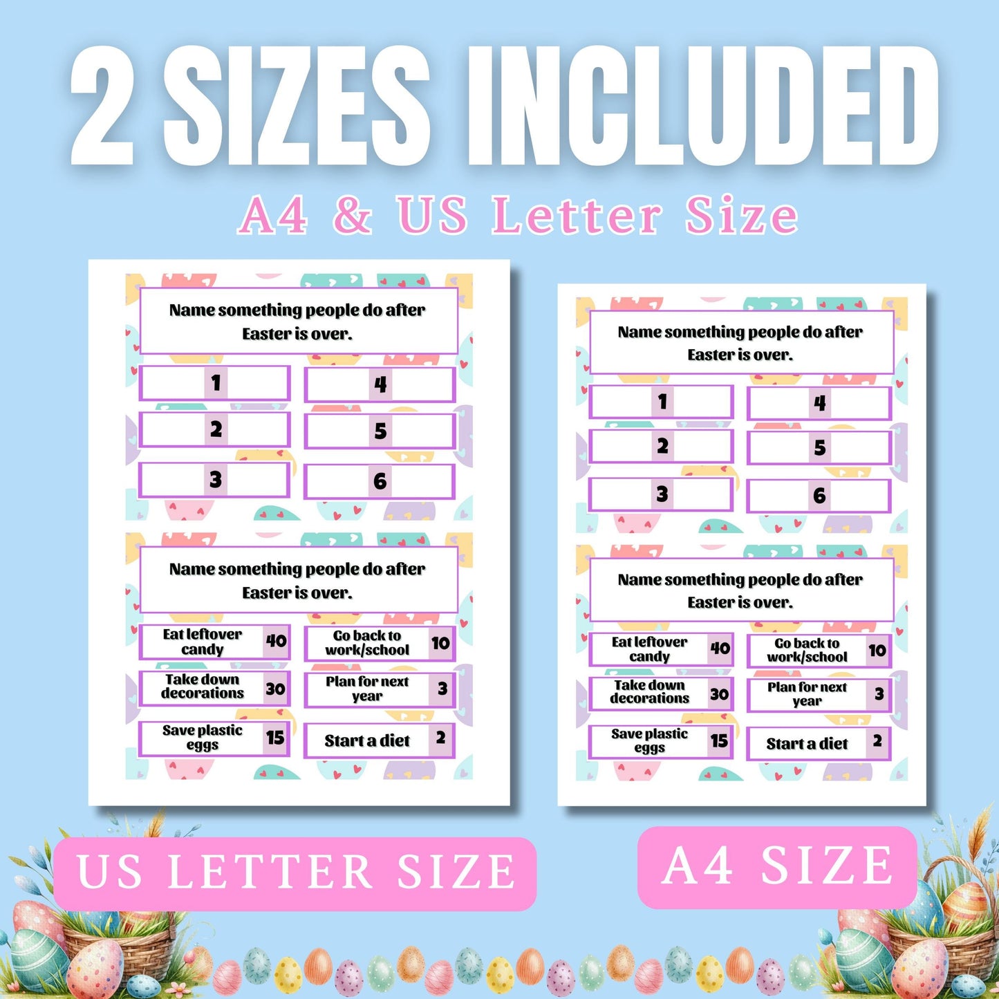Easter Family Feud Game | Fun Easter Trivia for Kids & Adults | Printable Easter Party Game | Holiday Game Night | Easter Team Challenge