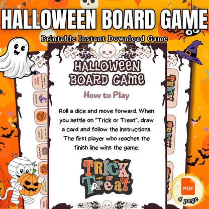 Halloween Board Game | Printable Spooky Fun | Dice-Based Halloween Night Game for Family & Friends | Engaging Board Dice Game | Fun Games