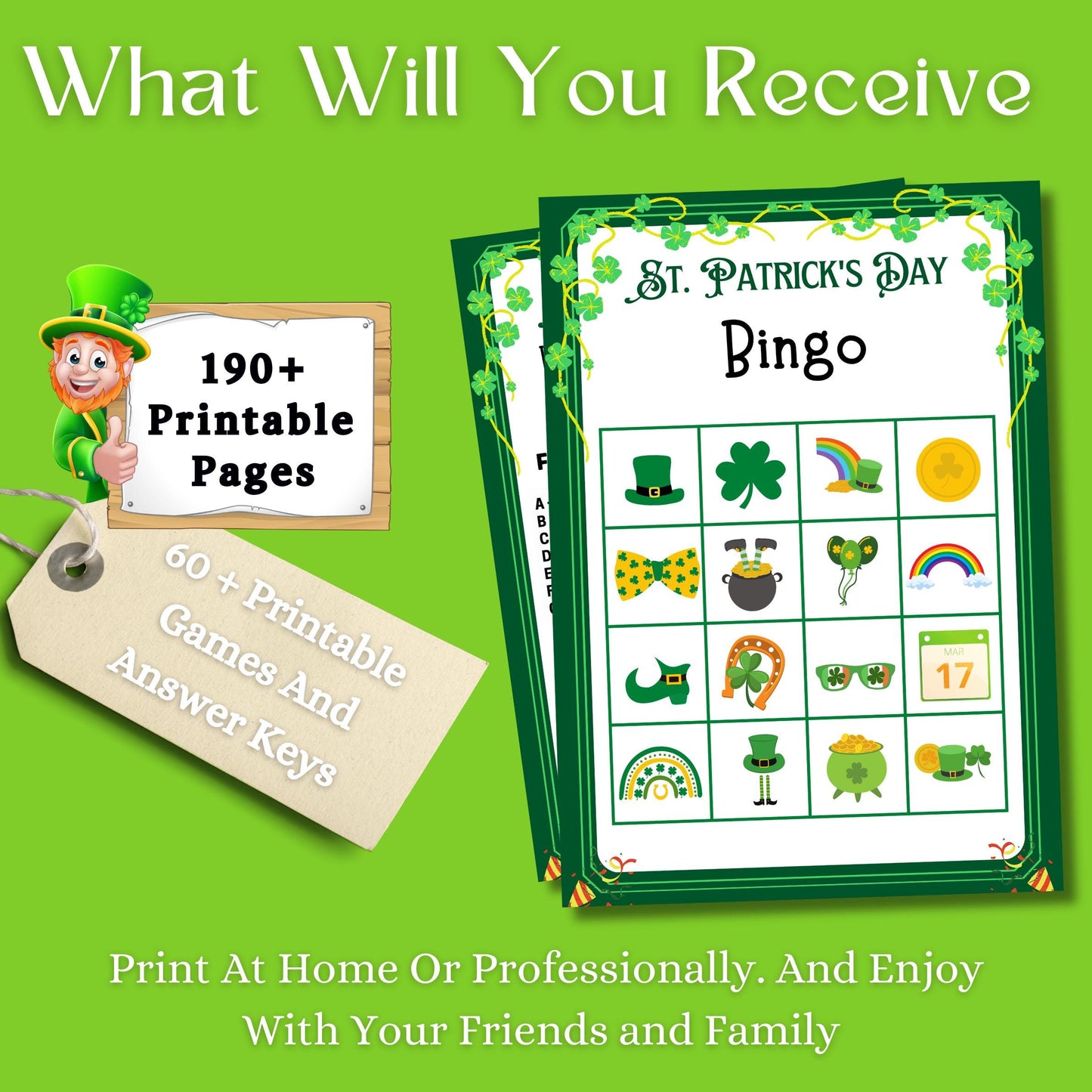 St. Patrick's Day Games Bundle | 60+ Printable Games for Kids & Adults | St. Patrick's Day Classroom Fun, Leprechaun Games, Party Activities