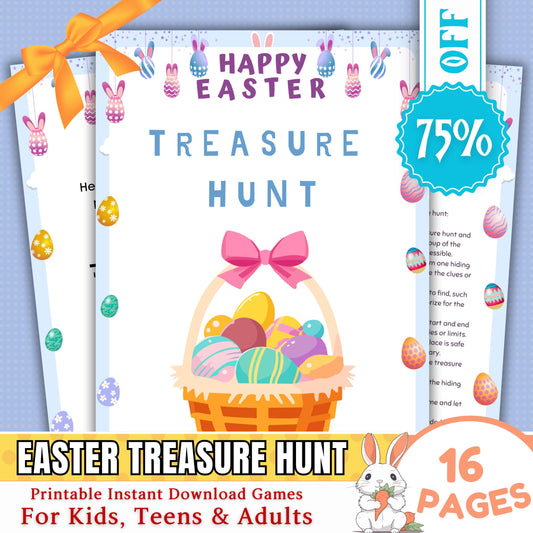 Easter Treasure Hunt | Fun Printable Easter Hunt Game for Kids & Families | Easter Party Activity | Instant Download | A4 And US Letter