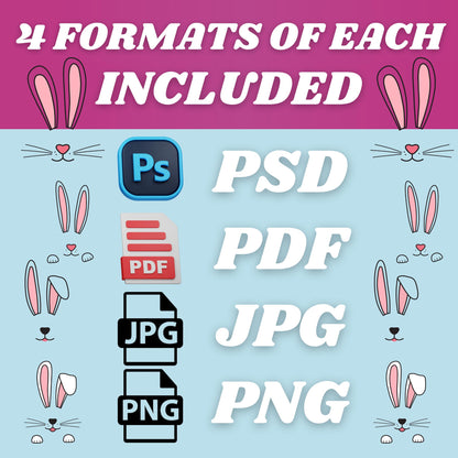 Easter Bunny Faceless Add your Own Photo Picture | PNG Easter Bunny Boy & Girl Add Photo Clipart | Class Decor Bulletin Board, Sublimation