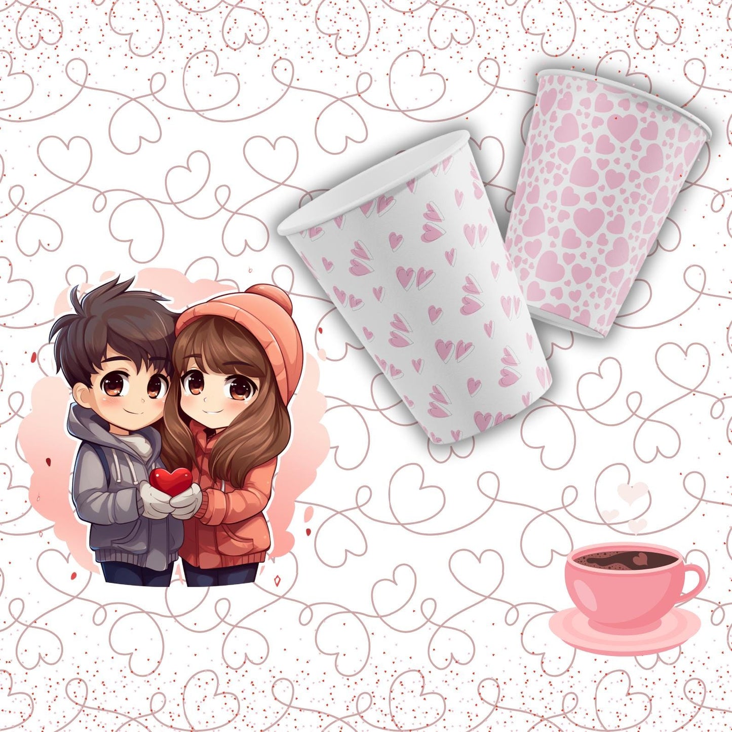 Heart Digital Paper Mega Pack – 440+ Seamless 12x12 Valentine Backgrounds, Pink/Red Love Patterns for Scrapbooking, Invitations & Crafts