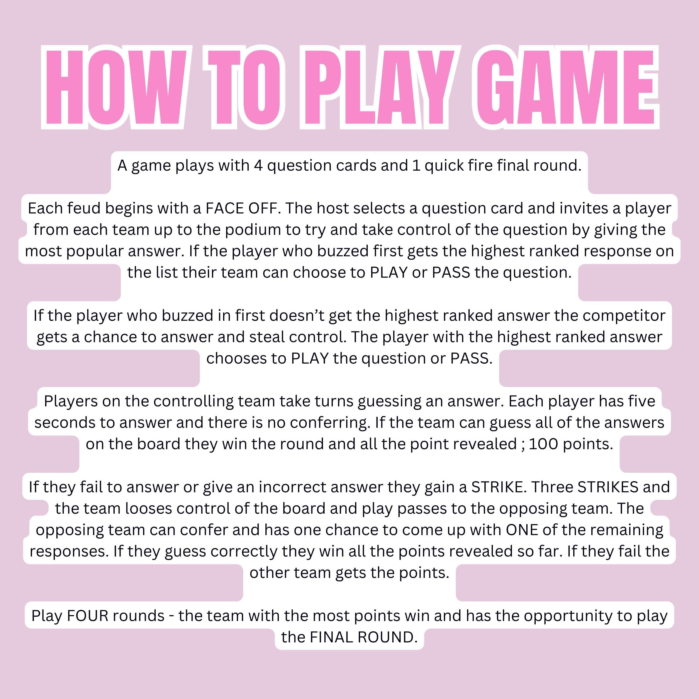 Bible Family Feud Hard Level Game for Kids – 100+ Printable Bible Trivia Cards | Christian Sunday School | Church Activity | A4 & US Letter