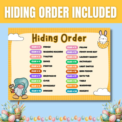 Easter Scavenger Hunt | Fun Easter Treasure Hunt Game | Printable Clue Hunt for Kids & Adults | Easter Party Activity | Instant Download