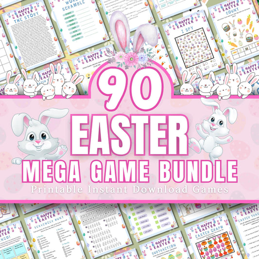 Easter MEGA Games Bundle | 260+ Printable Easter Party Games | Fun Family and Kids Activities | Easter Trivia, Scavenger Hunt, Bingo & More