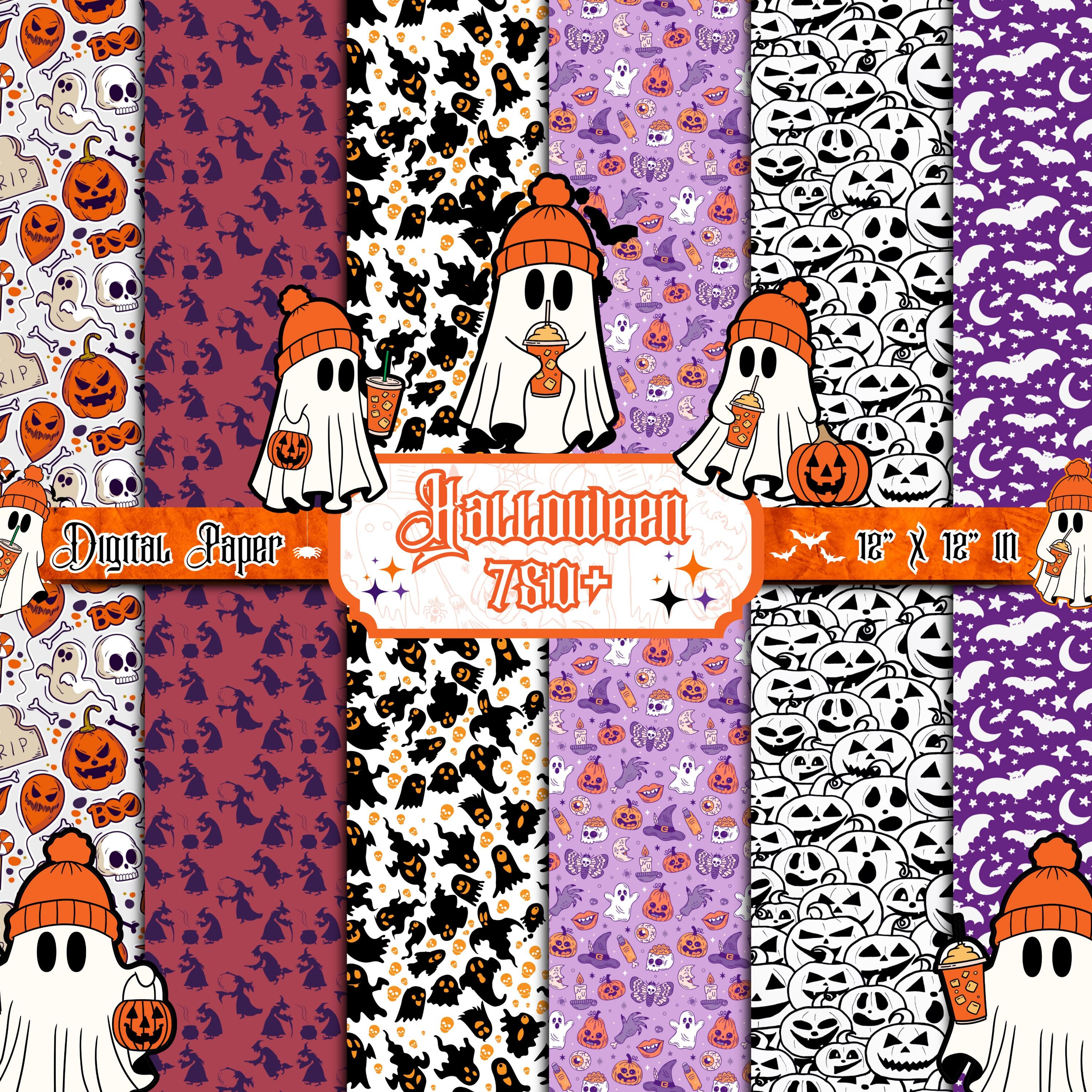 750+ Halloween Digital Papers | Spooky and Vintage Patterns, Seamless Designs 12x12in | Perfect for Crafting, Scrapbooking & Invitations