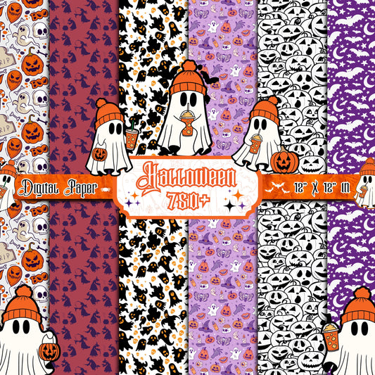 750+ Halloween Digital Papers | Spooky and Vintage Patterns, Seamless Designs 12x12in | Perfect for Crafting, Scrapbooking & Invitations