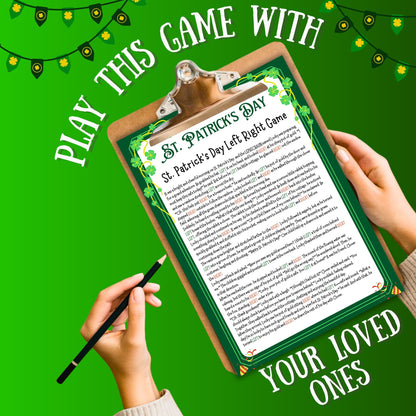 St. Patrick's Day Left Right Game | Fun Pass the Present Game | Irish Party Activity for Kids & Adults | Lucky Shamrock Game | Printable PDF