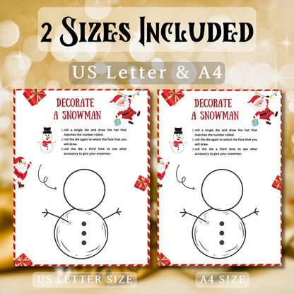 Christmas Decorate The Snowman Game, Christmas Printable Game For Kids, Christmas Trivia, Christmas Dice Game For Family, Christmas Party