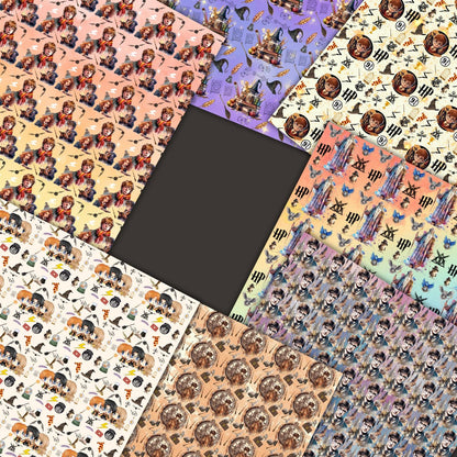 Wizard School Digital Paper Bundle – 100+ Seamless 12x12 Magic Patterns, Owls/Wands/Spells Backgrounds for Scrapbooking, Invites & Crafts