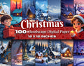 100+ Christmas Digital Paper, Christmas Scrapbook Papers, Christmas PNG, Christmas Backgrounds, Christmas Scenes, Christmas Wallpaper PNGs