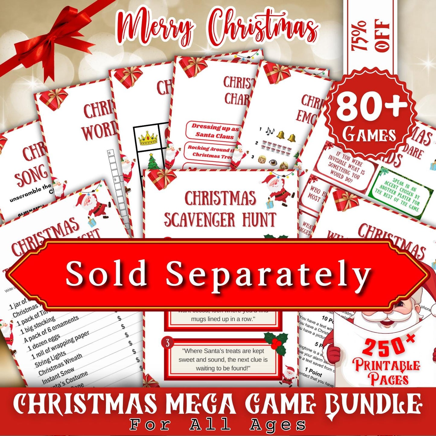 800+ Christmas Digital Paper Bundle, Christmas Season Paper, Christmas Scrapbook, Santa, Snowflake, Christmas Tree, Reindeer, Commercial Use