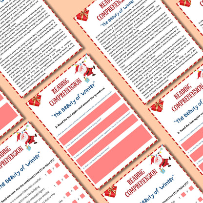 Christmas Comprehension Game, Christmas Reading Printable Game For Kids & Adults, Family Dinner Game, Office And Classroom Activity Fun