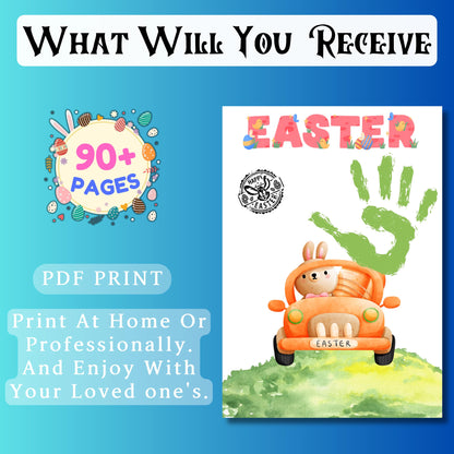 Easter Handprint & Footprint Craft Bundle, DIY Easter Art for Kids and Toddlers | Printable Handprint Keepsake, Baby Memory Craft, DIY Craft