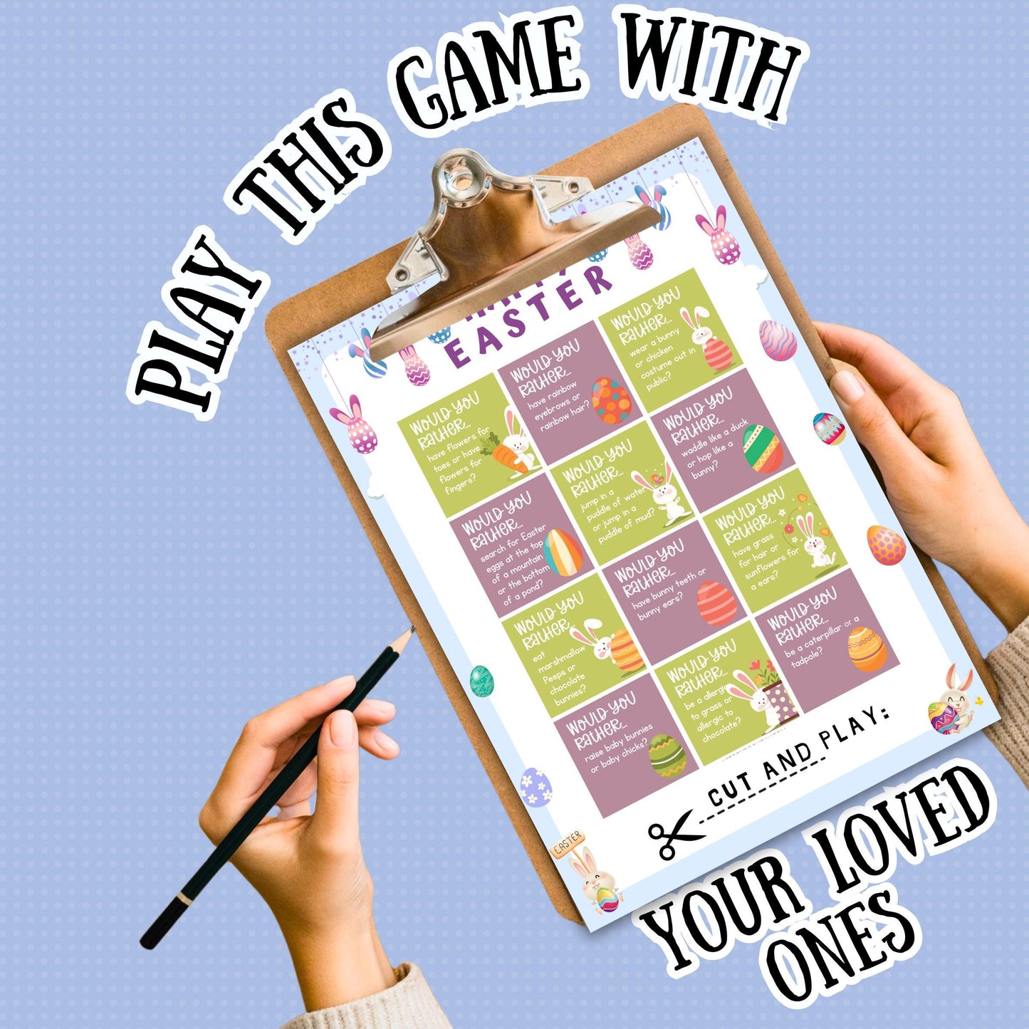 Easter Would You Rather Game | Fun Printable Easter Party Game | Kids & Adults Activity | Easter Family Game | Instant Download PDF