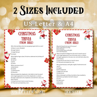 Christmas Trivia Game, Christmas Party Game, Trivia For Kids, Teens & Adults, Printable Game, Holiday Trivia For Family | Office Party Fun