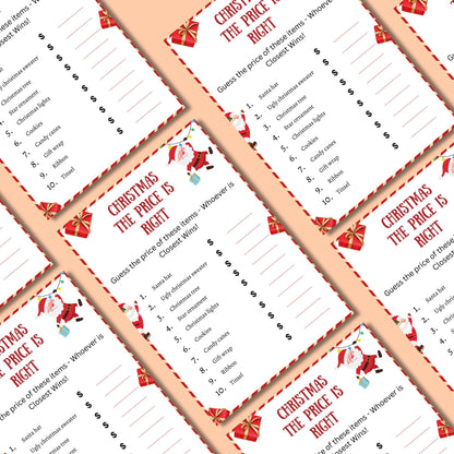 Christmas The Price Is Right Game, Christmas Printable Holiday Party Game For Kids & Adults, Christmas Guessing The Price Game, Family Game