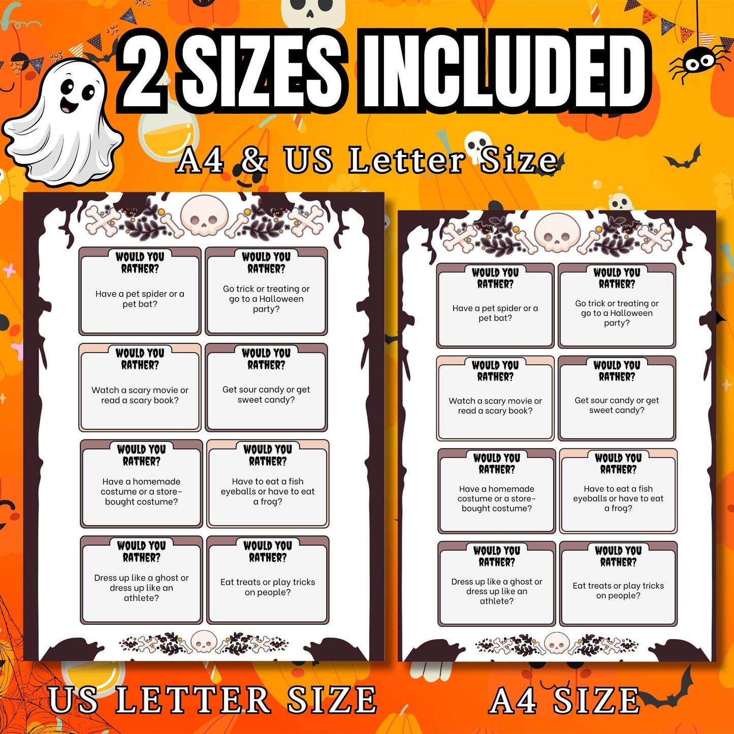 Halloween Would You Rather Game | Spooky Fun for Kids, Teens & Adults | Printable Party Game | Party Activity, Classroom | Family Fun