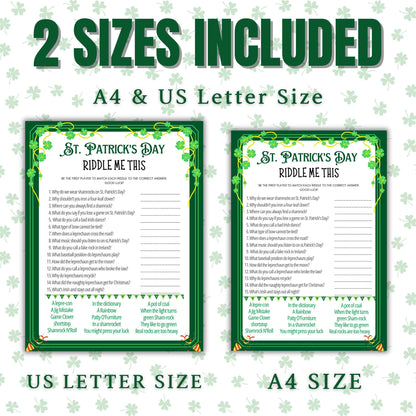 St Patrick's Day Games | St Patricks Games | St Patty's Day Game | St Patricks Party Games | Printable St Patricks Games Kids Teens Adults
