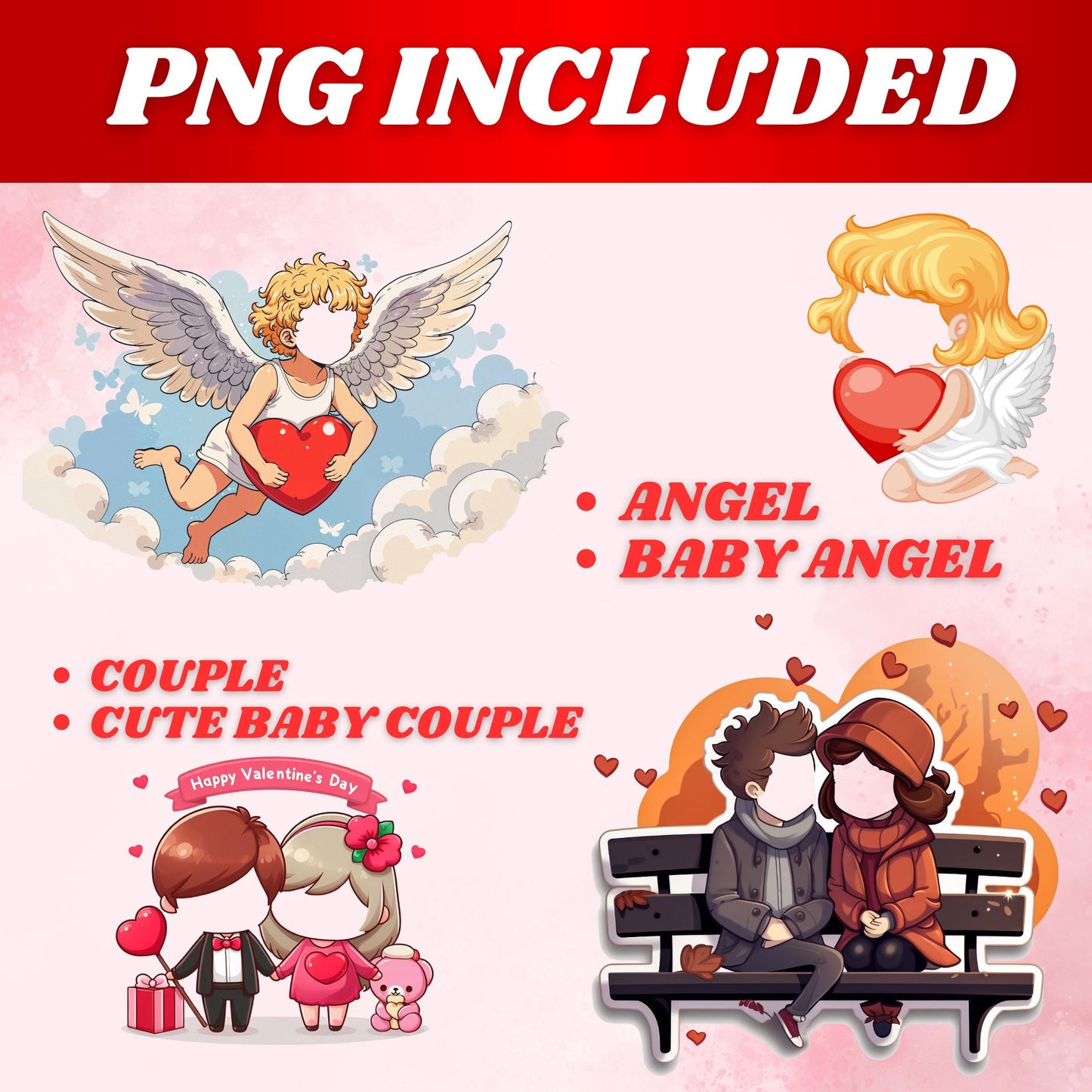 60+ Valentine Add Your Own Photo Face, DIY Elf Yourself PNG Bundle, Elf Face Blank, Valentine Craft for Kids, Val Decor Craft, Perfect Fun