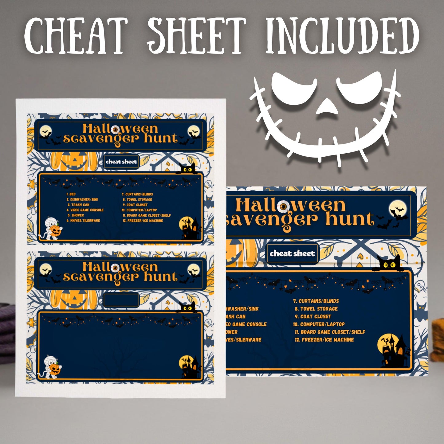 Halloween Scavenger Hunt | Fun Indoor Treasure Hunt Game for Kids & Families | Printable Clue Cards for Home Adventure and Family Activities